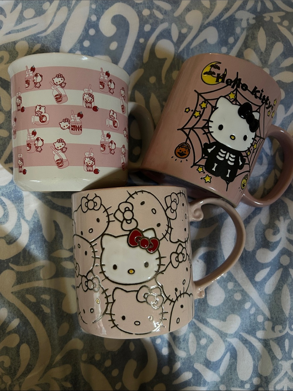 Hello Kitty Pink and Cream Ceramic Mug Set - Trio